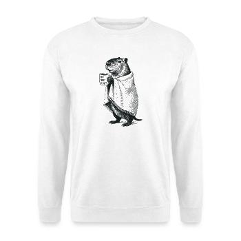 Don't Worry Be Cappy - Fall Winter Capybara - Unisex Sweatshirt - white - Front