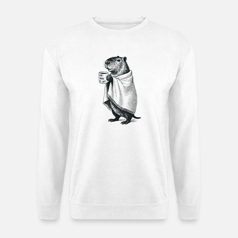 Don't Worry Be Cappy - Herbst Winter Capybara - Unisex Pullover - Weiß