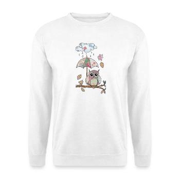 Eule_im_Regen - Sweat-shirt Unisexe - blanc - Devant
