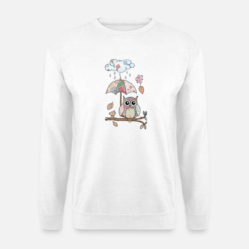 Eule_im_Regen - Unisex Pullover - Weiß