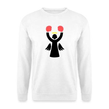 boxer engel piktogramm lustig - Unisex Pullover - Weiß - Vorne