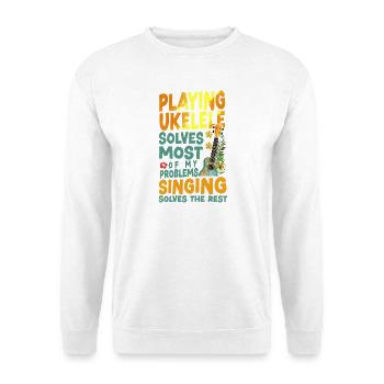 Jeu du ukulélé hawaïen - Sweat-shirt Unisexe - blanc - Devant