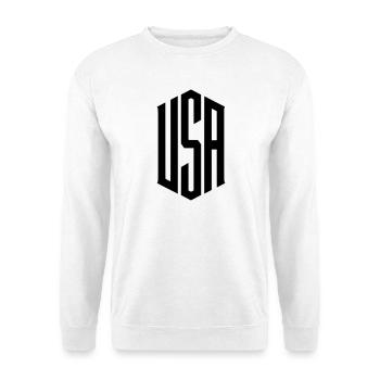 USA Schriftzug Aufschrift - Unisex Pullover - Weiß - Vorne