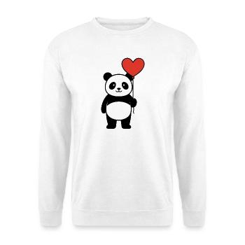 Panda with Heart Balloon - Sweet Love & Valentine's Day - Unisex Sweatshirt - white - Front