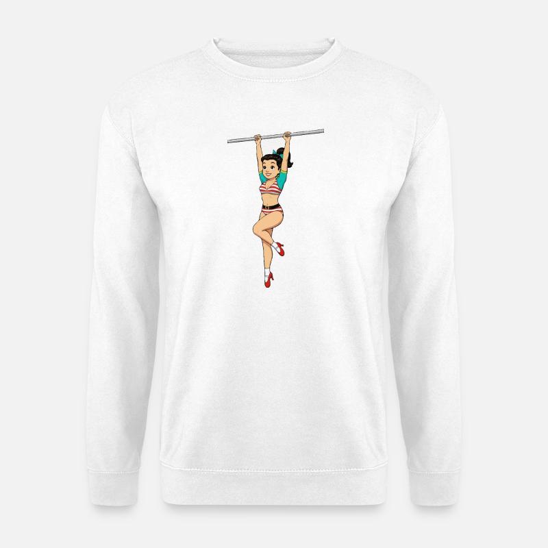 Mädchen auf der Stange - Unisex Pullover - Weiß