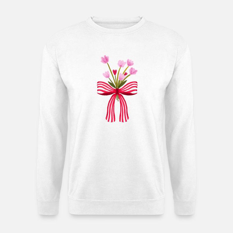 Aquarell-Blumen mit Schleife - Unisex Pullover - Weiß