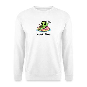 Je m’en fous – Alien détendu et humour décalé - Sweat-shirt Unisexe - blanc - Devant