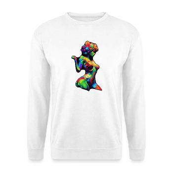 Bunte Flora-Silhouette - Unisex Pullover - Weiß - Vorne