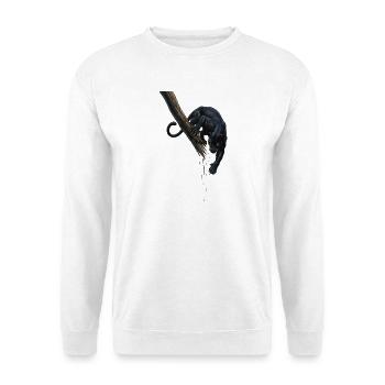 Nachtpanther am Ast - Unisex Pullover - Weiß - Vorne