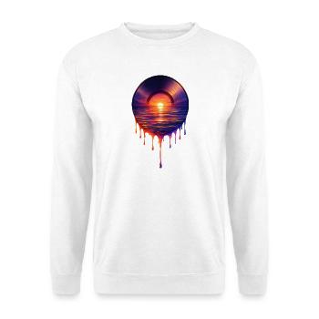 Vinyle qui goutte - Sweat-shirt Unisexe - blanc - Devant
