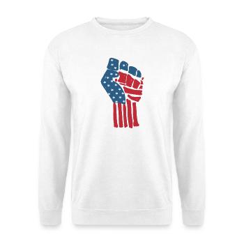 Drapeau USA sur un poing serré levé - Sweat-shirt Unisexe - blanc - Devant