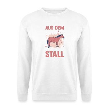 Reiten Pferdeliebhaber Reiterhof Pferde - Unisex Pullover - Weiß - Vorne - Alina (178cm) & Michal (187cm)