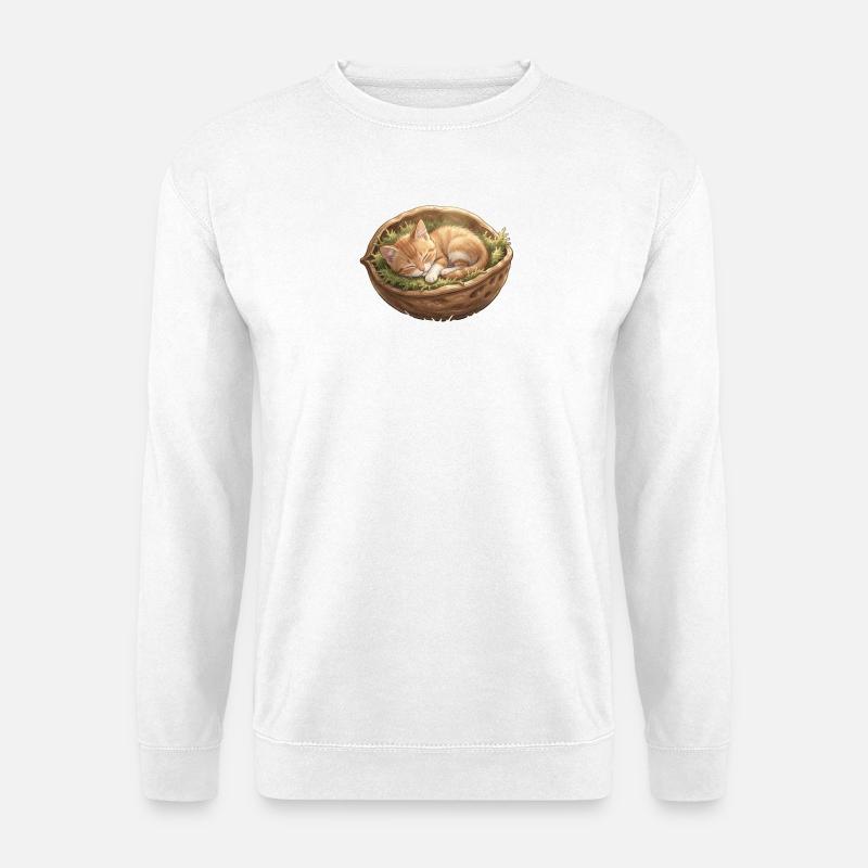 Schlummerndes Nestkätzchen - Unisex Pullover - Weiß
