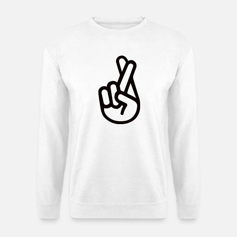 Gekreuzte Finger - Fingers crossed - Unisex Pullover - Weiß