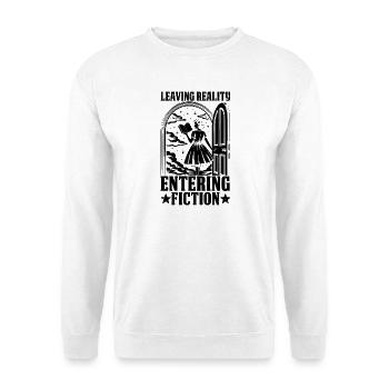 Leaving Reality entering fiction leseratte bücherw - Unisex Sweatshirt - white - Front