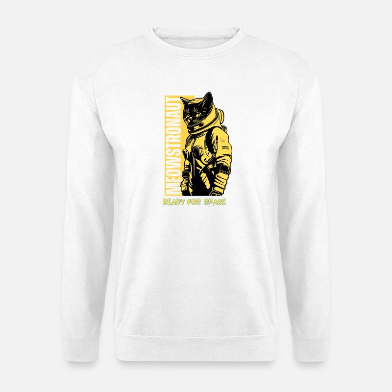 Space Ready Astronaut Cat - Unisex Sweatshirt - white