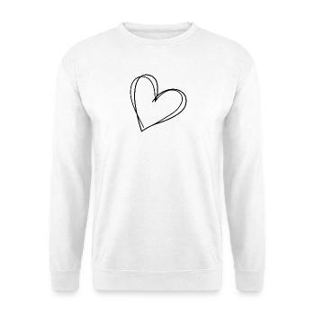 Minimalist heart line design - Unisex Sweatshirt - white - Front