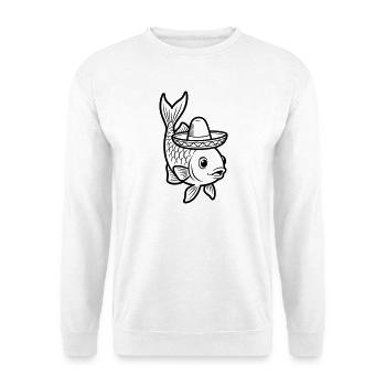 fish sombrero - Unisex Sweatshirt - white - Front