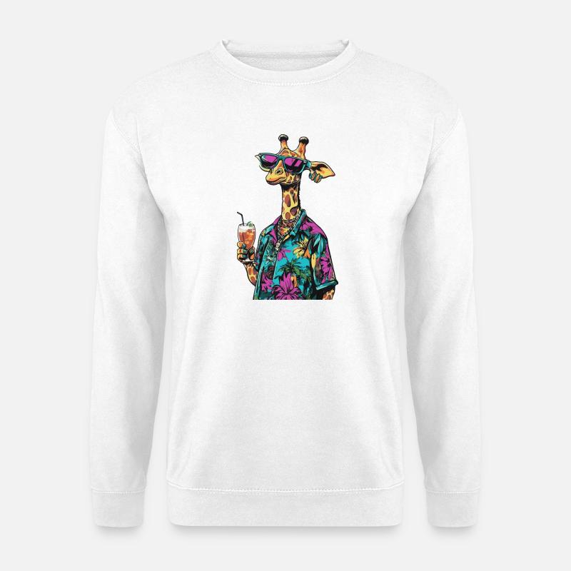 Giraffe Comic Sommer - Unisex Pullover - Weiß
