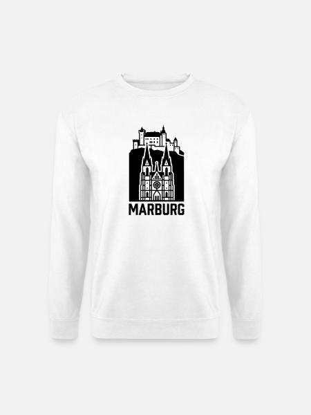 Marburg Silhouette Wahrzeichen - Unisex Pullover - Weiß