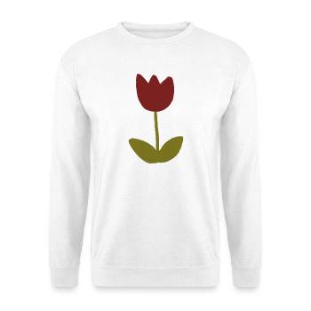 Tulip Minimalist Bloom - Sweat-shirt Unisexe - blanc - Devant