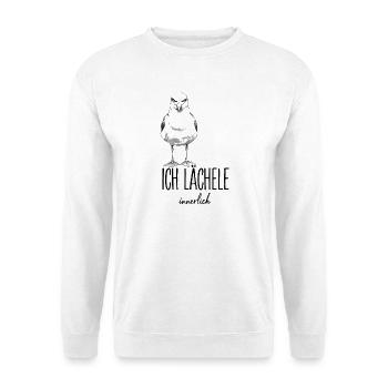 Ich Lächele Innerlich Krähe Rabe Sarkasmus Humor - Unisex Pullover - Weiß - Vorne