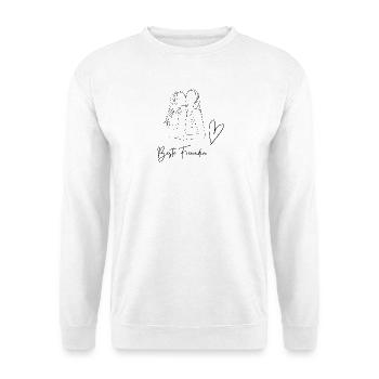 Minimalistiches Design - Unisex Pullover - Weiß - Vorne - Alina (178cm) & Michal (187cm)