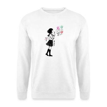 Mahjong Mädchen Japanisches Design - Unisex Pullover - Weiß - Vorne - Alina (178cm) & Michal (187cm)