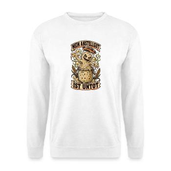 Untotes Anstellgut - Unisex Pullover - Weiß - Vorne - Alina (178cm) & Michal (187cm)