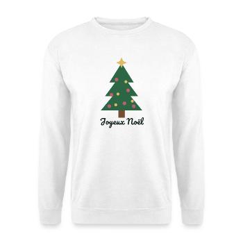 FROHE WEIHNACHTEN. WEIHNACHTEN. FROHE WEIHNACHTEN. FROHE WEIHNACHTEN - Unisex Pullover - Weiß - Vorne - Alina (178cm) & Michal (187cm)