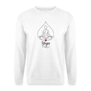  Meditation Yoga Heartbeat Pilates Spiritual-Sport - Unisex Pullover - Weiß - Vorne - Alina (178cm) & Michal (187cm)