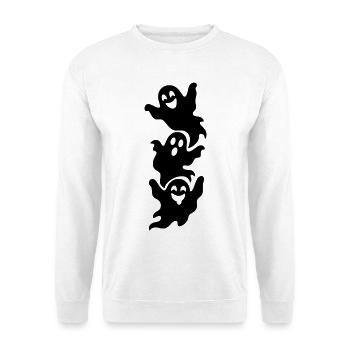 Drei Halloween Geister - Unisex Pullover - Weiß - Vorne - Alina (178cm) & Michal (187cm)