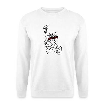 Freiheitsstatue – Liberté toujours! Punk Design - Unisex Pullover - Weiß - Vorne - Alina (178cm) & Michal (187cm)