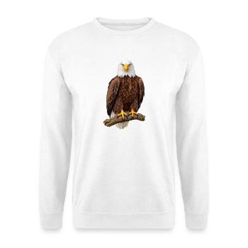 Weißkopfadler - Unisex Pullover - Weiß - Vorne - Alina (178cm) & Michal (187cm)