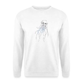 Design Jellyfish - Unisex Pullover - Weiß - Vorne - Alina (178cm) & Michal (187cm)