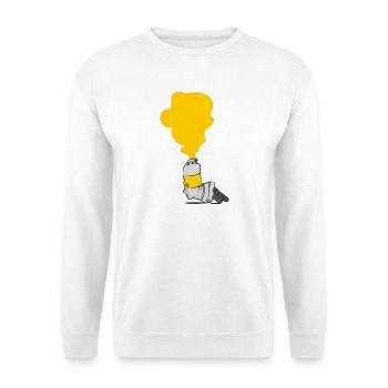 Eine Wolke Gelber Farbe Quilled Aus Der Farbtube - Unisex Pullover - Weiß - Vorne - Alina (178cm) & Michal (187cm)