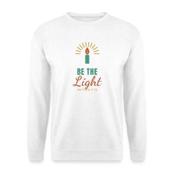 Be The Light – Matthew 5:16 Christian - Unisex Pullover - Weiß - Vorne - Alina (178cm) & Michal (187cm)