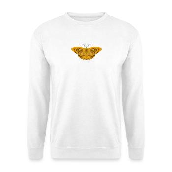 Schmetterlinge: Der Kaisermantel - Unisex Pullover - Weiß - Vorne - Alina (178cm) & Michal (187cm)