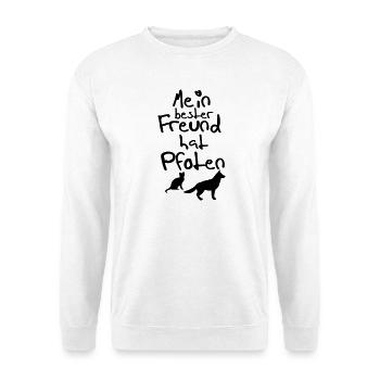 Bester Freund mit Pfoten Geschenk - Unisex Pullover - Weiß - Vorne