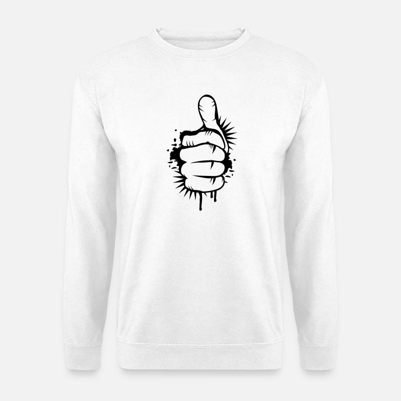 Hand with thumb up - Unisex Sweatshirt - white