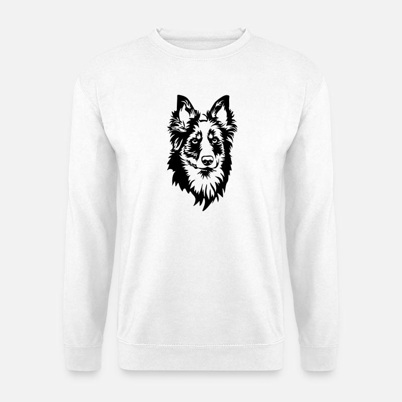 Gelbbacke (Altdeutscher Hütehund) Kopf - Unisex Pullover - Weiß