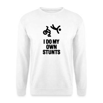 I do my own stunts wheelchair racing wheelchair wheelchair - Unisex Sweatshirt - white - Front