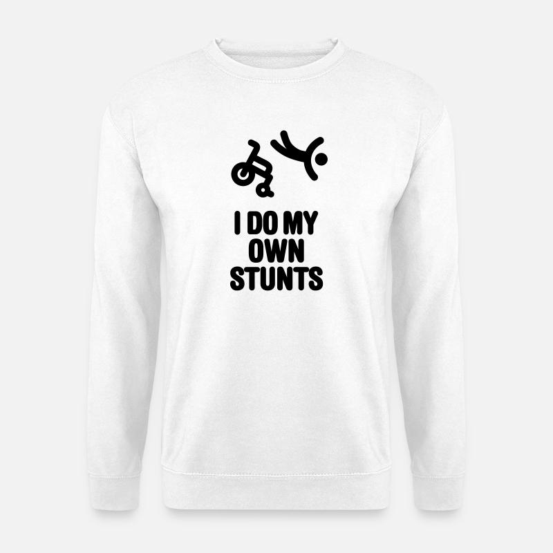 I do my own stunts Rollstuhl Rennen Rennrollstuhl - Unisex Pullover - Weiß