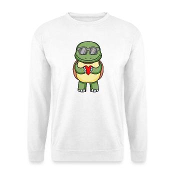 Turtle with sunglasses and heart - Unisex Sweatshirt - white - Front