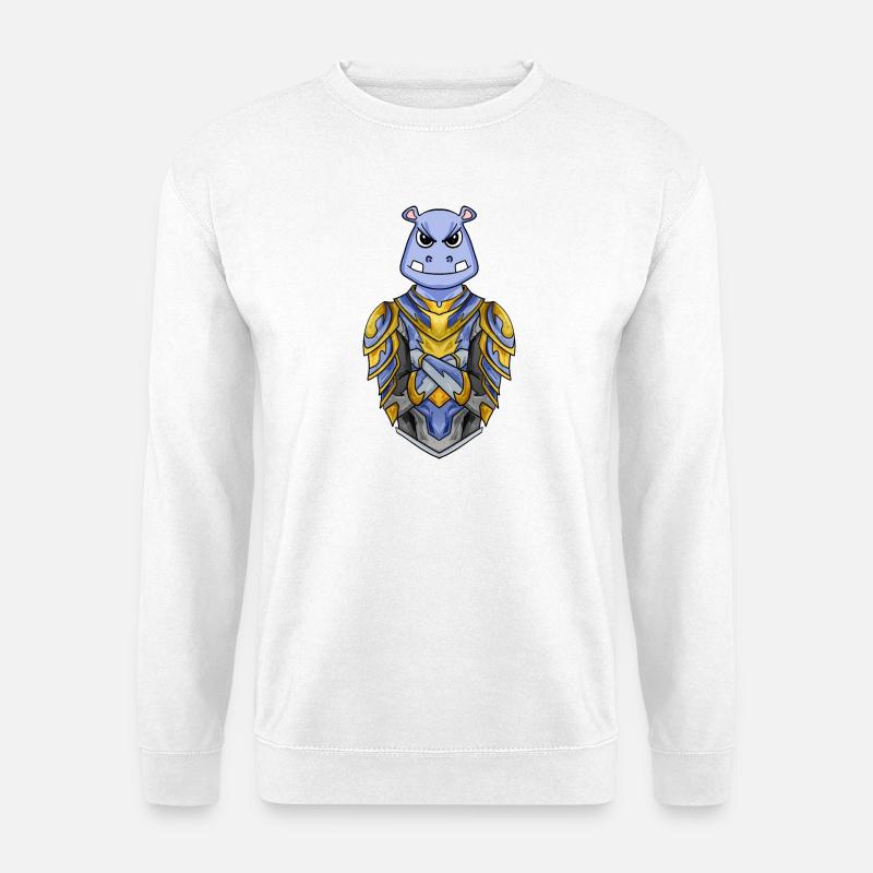 Knight hippo cool - Unisex Sweatshirt - white