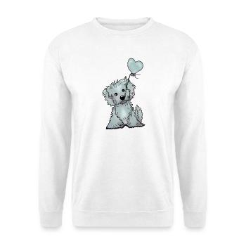 Hund und Luftballon - Unisex Pullover - Weiß - Vorne