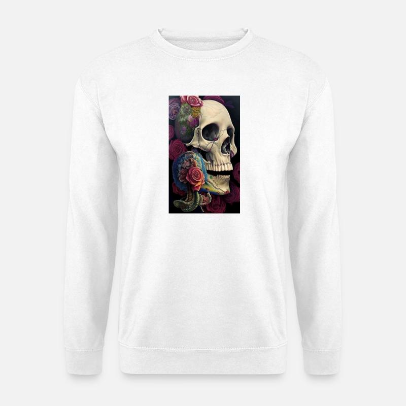Beautiful fantasy Skull - Unisex Pullover - Weiß