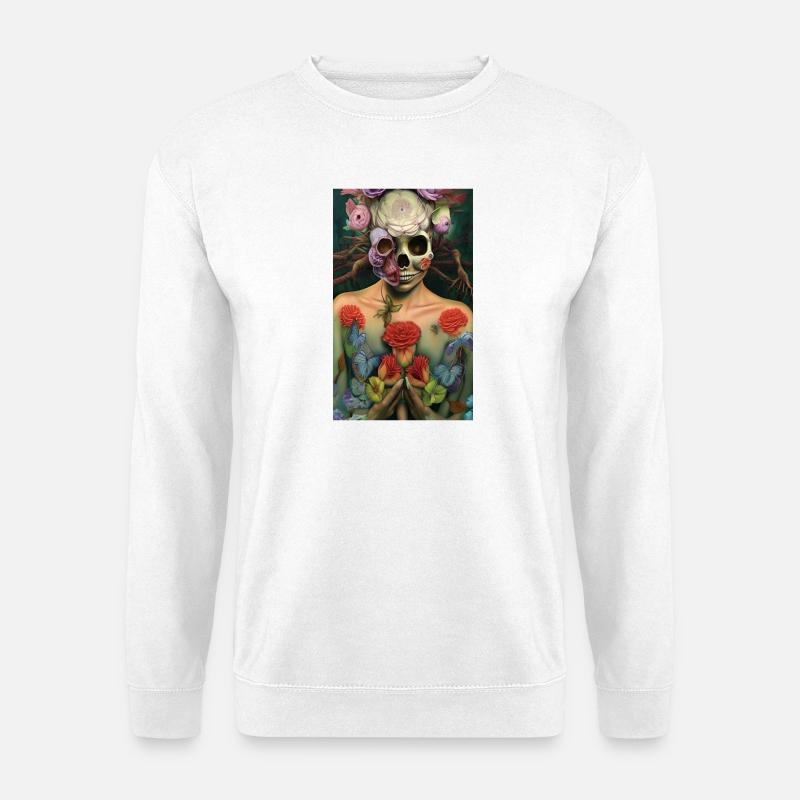 Beautiful fantasy Skull - Unisex Pullover - Weiß