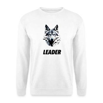 Wolfskopf mit Leader Schriftzug - Unisex Pullover - Weiß - Vorne
