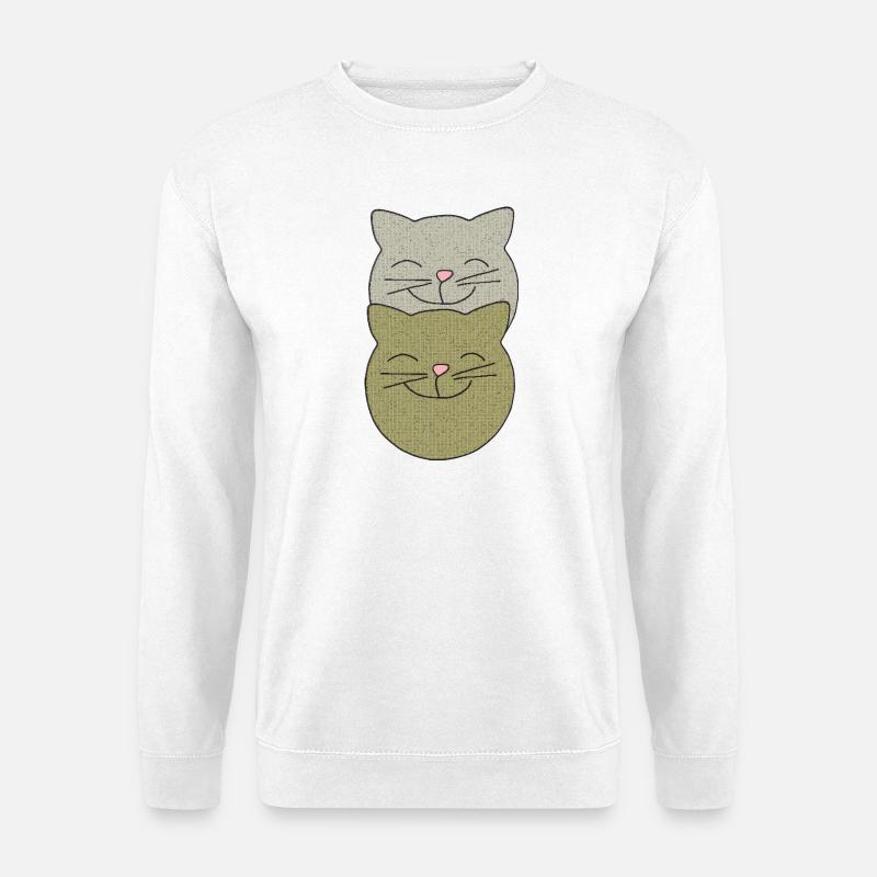 katzen zwillinge - Unisex Pullover - Weiß